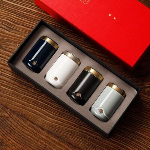 Mini Portable Travel Tea Cans Outdoor Ceramic Sub-bottling Storage Tanks Sealed With Lid Household Office Container Tea Box