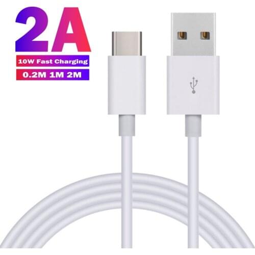 Mobile Phone Charging Wire White Blcak Cable For Samsung A52 Xiaomi Poco F3 Honor 10 Lite LG W11 Fast Charge 2A USB Type C Cable