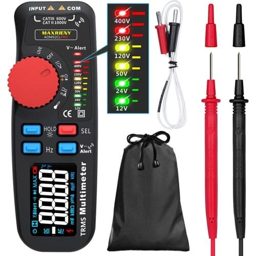 ADM92CL PRO Mini TRMS Dual Mode Multimeter AC Voltage Current Resistance Diode Capacitance Frequency Meter with Data Hold