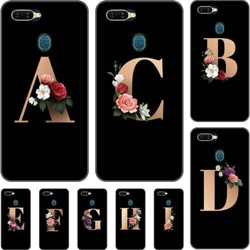 For OPPO AX7 A7 2018 A5S OPPO A12 6.2" Case Cute Lovely Cartoon Pattern Flower Black Letters Soft Silicone Back Cover