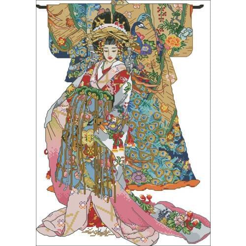Cross stitch kits genuine long-staple cotton from Egypt with needle- kit Bucilla 45950 - Kimono Ladies