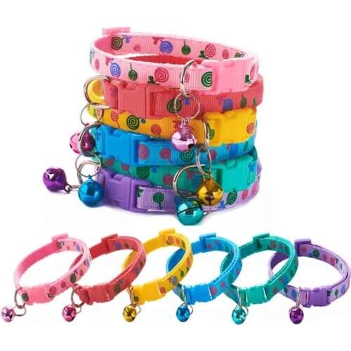 Nylon Cute Cat Collar Bell Collier De Chat Collar Gato Nombre Charm And Bell Adjustable With Soft Velvet Material New Colors