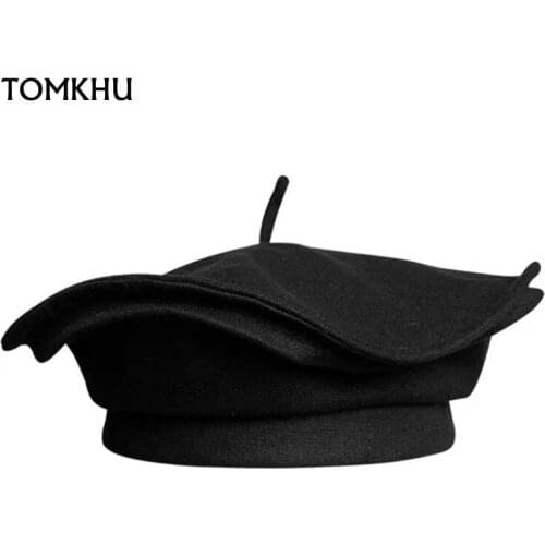 New Korean Fashion Cute Girls Street Model Take Photo Lady Beret Hat For Women Casual Painter Hat White Black Hat Boina Flat Cap