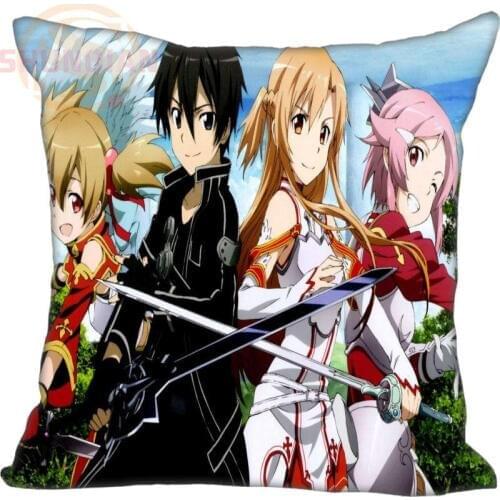New Sword Art Online Pillowcase Wedding Decorative Pillow Case Customize Gift For Pillow Cover 35X35cm,40X40cm(One Sides)