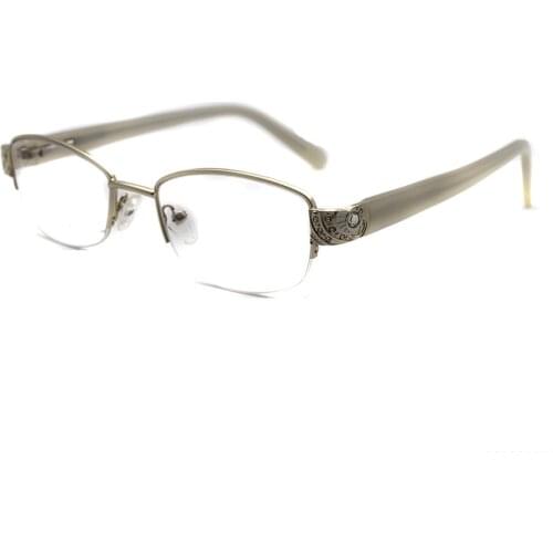 New Eyeglasses Frames Eyewear White Ellipse Metal Reading Men and Women Vintage Prescription Fashion 1008-C4