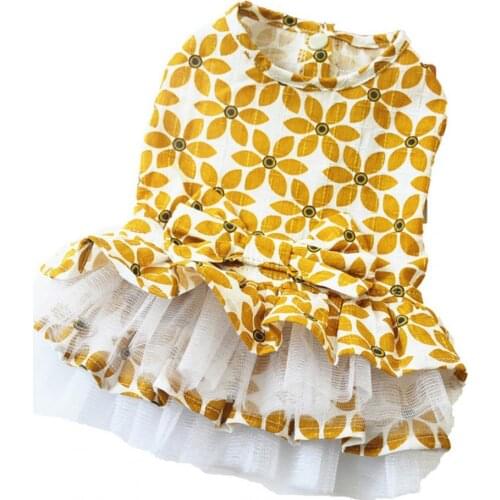 Dog Dress Pet Dresses Printing Two-legged Knitted Fabric Skin-friendly Pet Daily Life Skirt