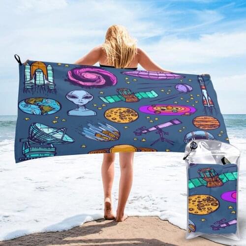 Bathing Towel Space Sketch Bath Wearable Towel Dress Fast Drying Beach Spa Magical Nightwear Sleeping