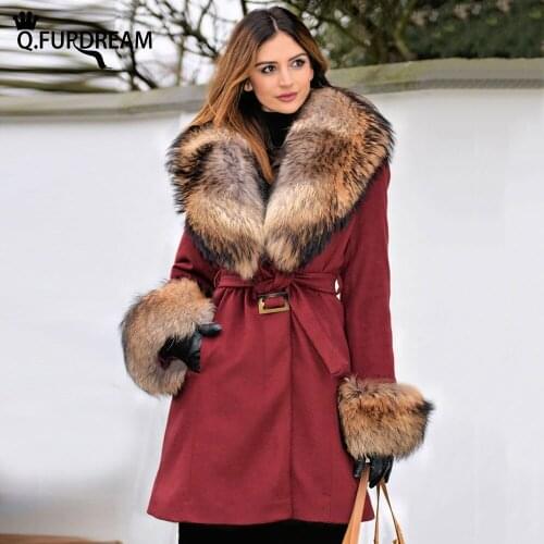 Q.FURDREAM Women's Sheepskin Coats