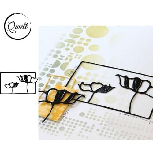 QWELL Hollow Flowers Border Metal Cutting Dies Stencil For DIY Scrapbooking Crafts Paper Card Album Making Template 2020 New