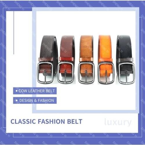 Belt male fashion leather belt men male genuine leather strap luxury pin buckle mens belt cow ceinture homme