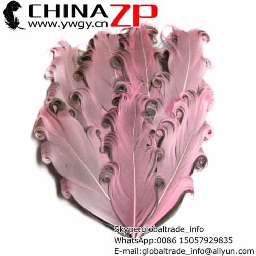 Retail and Wholesale CHINAZP Factory 50pcs/lot Dyed Pink and Charcoal Nagorie Goose Pad Feather for Hair Decoration