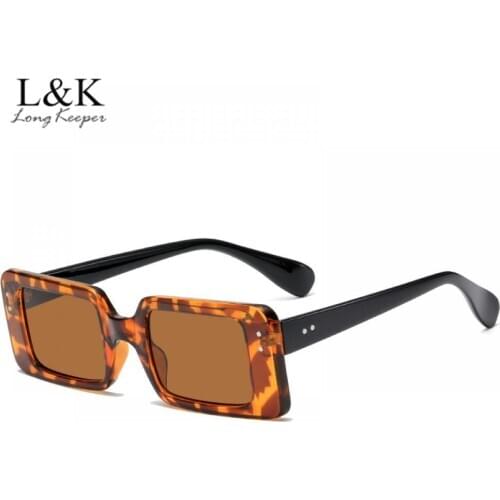 LongKeeper Small Rectangle Sunglasses Women Luxury Brand Retro Square Sun Glasses Men Colorful Trending Sun Glasses Shades UV400