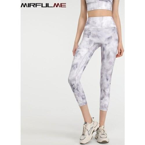 Women Sport Leggings Soft Breathable Yoga Pant High Waist Capris Printed Running Crop Leggings Slimming Gym Workout Tights Femme