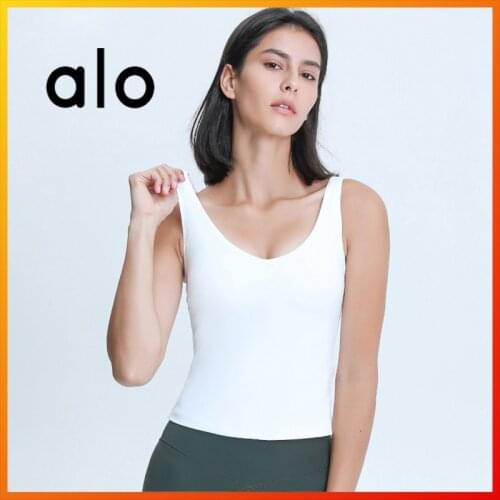 Alo Yoga Womens Sports Vest Sleeveless Four-color Sexy Fitness Tops Running Shaping Gym Out Of The Street DT039