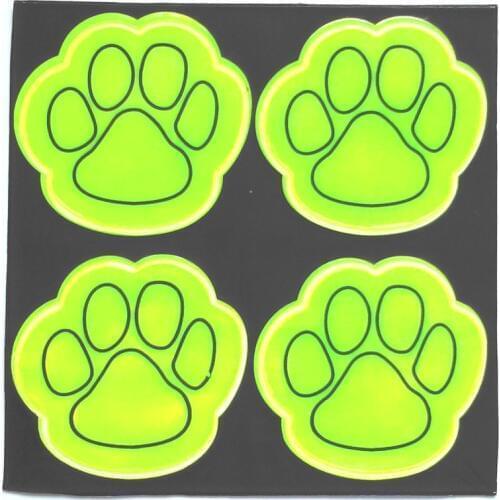1 sheet 4pcs Dow Paw Safety Reflective sticker school bag luggage bicycle helemt scooter skateboard sticker