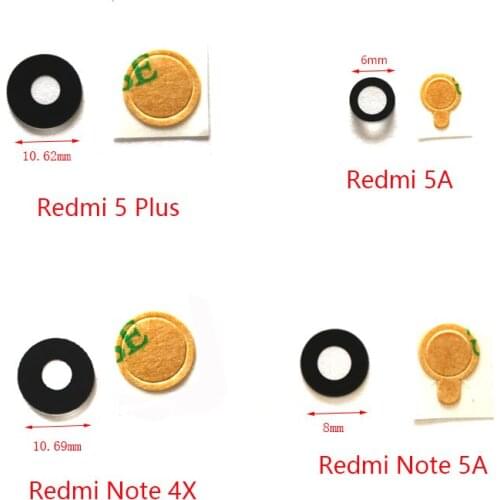 10PCS For Xiaomi Redmi 4 4x 5 plus Note 5A Back Rear Camera glass Lens Cover with Sticker Replacement Parts