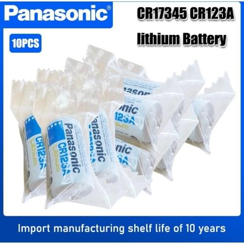 10PCS Panasonic CR123A CR123A CR123 123A CR 123 A123 CR17345 16340 3V Lithium Battery for Camera Flashlight dry primary cell