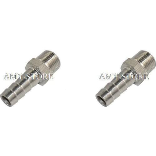 2pcs 3/4" x 15mm Stainless steel Male BSPT thread Pipe fitting barb Hose Tail Connector