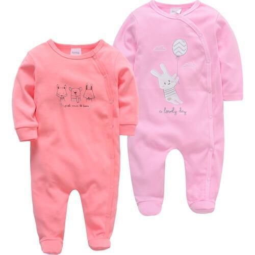 2pcs/lot newborn baby girls footies Kavkas infant boys Clothes Full Sleeve 100% Cotton Overalls cute Toddler baby Jumpsuits