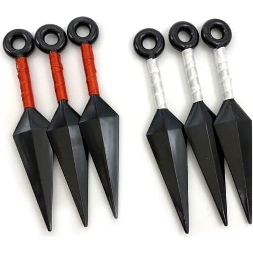 3pcs/set Ninja Uchiha Sasuke Hatake Kakashi Akatsuki Pain Kunai Shuriken Anime Cosplay Accessories Props Weapons Halloween Gifts