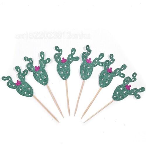 6pcs/lot Cake Decoration Insert Mexican Cactus Cake Insert Decoration Cake Inserts Card Party Gifts Kid Birthday Wedding Decor