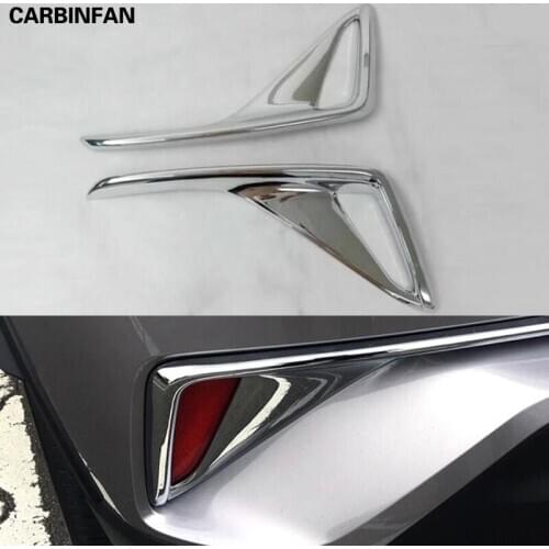 ABS Exterior Rear Fog Light Lamp Cover Trim 2Pcs/Set For Toyota C-HR CHR 2016-2017