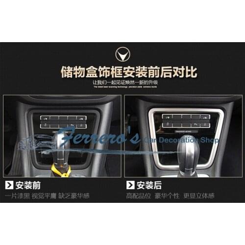 For 2013 SEAT Alhambra Stainless Steel Car Stickers OF Central Store Content Box Decoration Car-Styling