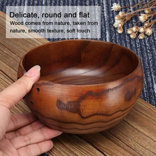 Hot Wooden Yarn Bowl Knitting Wool Storage Basket Craft Crochet Kit Organizer Knitting Yarn Holder for Knitting Mothers Day