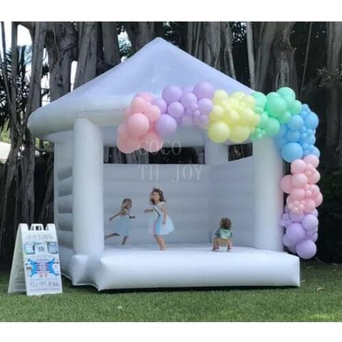 Free air ship to door, white bouncer house, wedding birthday anniversary party inflatable jumper castle for sale