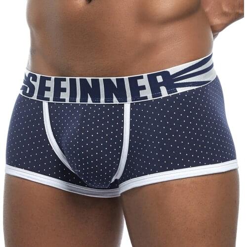 Fashion Underwear Men Cotton Boxers Shorts Printed Underpants Hombre Cuecas Boxers U Conovex Pouch Male Panties