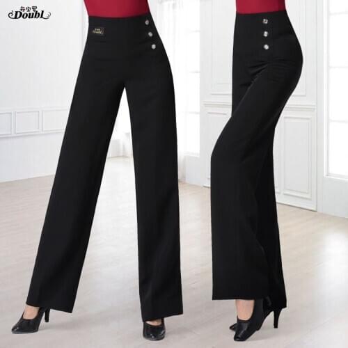 Hot sale Latin dance pants practise modern ballroom dancewear high waist trousers straight dancing pants summer women trousers