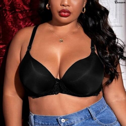 Beauwear 95E 100E 105E 110E 115E 120E Plus Size Women Non-Padded Seamless Bra Floral Lace Molded Bras Female Full Cup Underwear