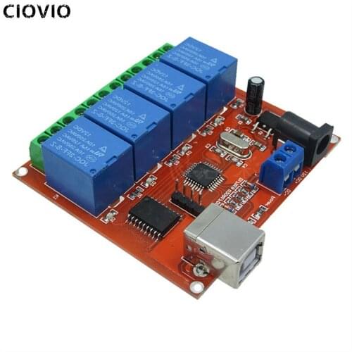CIOVIO 4 channel Relay Module 12V computer USB control switch drive-free relay module PC intelligent controller new