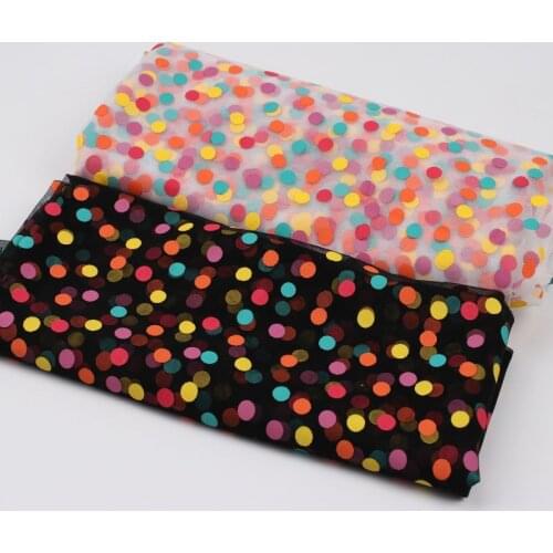 Color Wave Point Net Gauze DIY Hairbows Craft Wedding Dress Pengpeng Skirt Yarn Manual Clothing Fabric Material 95*150cm IBOWS