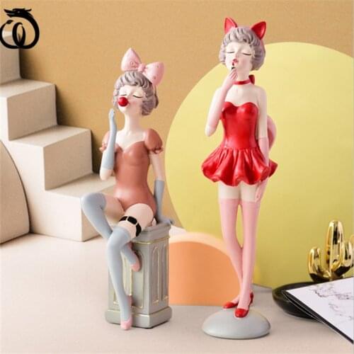 WU CHEN LONG Nordic Luxurious Creative Abstract Modern Lady Art Sculpture Resin Bubble Girl Figure Statue Home Decoration R6504