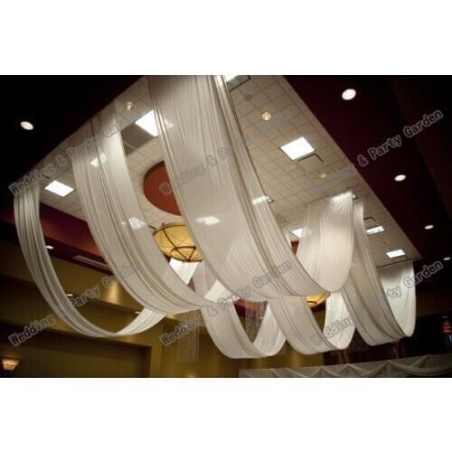 Hot wedding canopy drape White Luxury Wedding roof Drape Canopy Drapery for wedding decoration 8meter length 0.7m width 10pcs