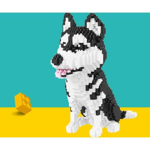 Building Star Pet Diamond Mini Building Blocks Teddy Schnauzer Dachshund Husky Corgi Collie Dog 3D Animal Model Toy
