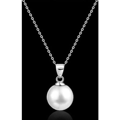 Korean Silver Color Fashion Jewelry White Black Imitation Pearl Pendants Necklaces For Women