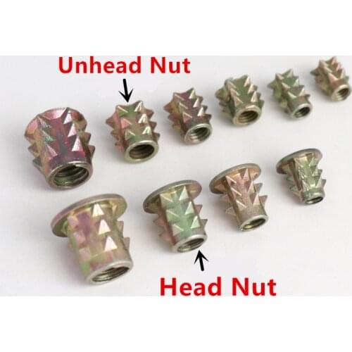 M4 M5 M6 M8 Barbed Unhead/Head Nut Zinc Alloy Furniture prick link Nut Threaded For Wood Insert Furniture Hardware