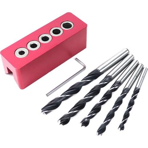 Woodworking Straight Angle Hole Locator Pocket Hole Jig Kit Aluminum Alloy Opening Drilling Guide Woodworking Punching Tools