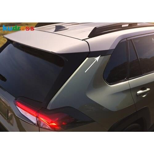 For Toyota RAV4 RAV 4 2019 2020 2021 Carbon Fiber Rear Window C Pillar Cover Trim Strip Sticker Car Styling Accessories 2pcs