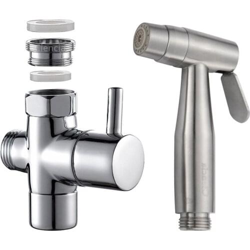 Stainless steel water discharge pressurized spray gun set toilet toilet cleaning womens toilet companion flushing spray head