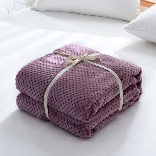 Solid Color Flannel Small Blanket Double Coral Fleece Blanket Air Conditioning Household Nap Blanket Single Thin Sheets