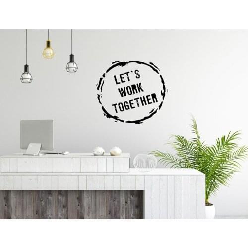 Office Wall Decal Quote Art Success Office Stickers Vinyl Wall Mural Waterproof Teamwork Business Removable B011