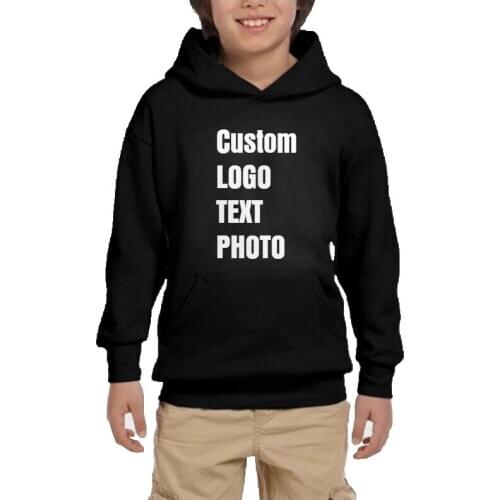 Personalised Hooded Sweatshirts with Hat Pocket Custom LOGO/TEXT/PHOTO for Teenagers