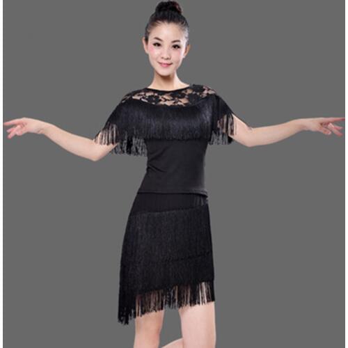 Fringe Latin Dance Dress Women Tango Dress Salsa Rumba Modern Dance Costumes Great Gatsby Dress 1920 Flapper Vintage Party Dress