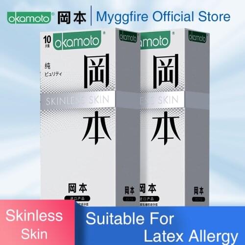 Okamoto Purity Condoms For Men Suitable For Latex Allergy Thin Natural Latex Lubricated Penis Cock Sleeve Sex Toys