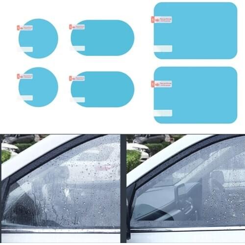 2Pcs/Set Car Rearview Mirror Protective Anti Fog Car Mirror Window Clear Film Film Waterproof Anti Fog Anti-glare Car Sticker