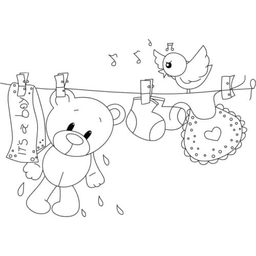 Clothesline Transparent Klar Silikon Stempel/Dichtung für DIY scrapbooking/foto album Dekorative klare stempel