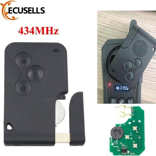 For Megane Scenic 2003-2008 With Words 3 Button Remote Card Key Keyless Entry 433/434MHZ With ID46 Chip PCF7947